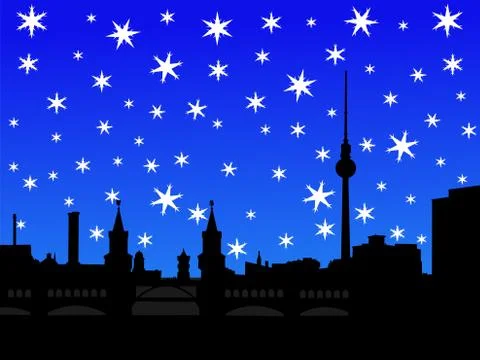 Berlin skyline in winter Stock Illustration