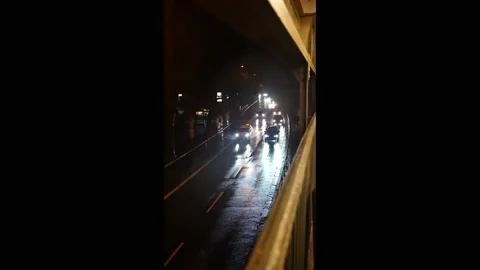 Berlin Snowy Midnight Traffic ( vertically long) Stock Footage 237037439