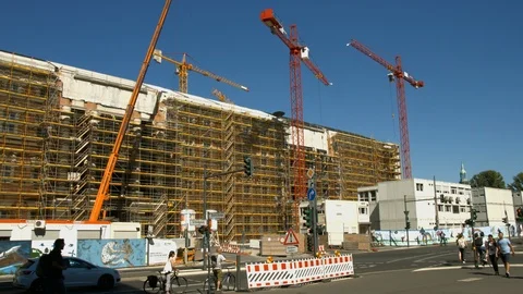 Berlin Stadtschloss construction site Vídeo Stock 102142730