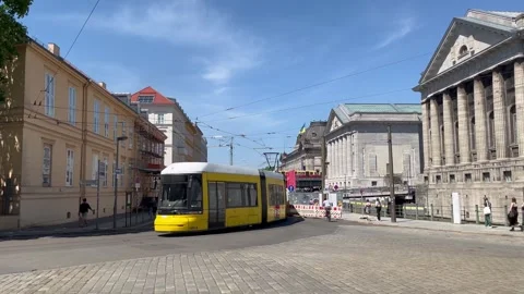 Berlin: Street scene with tramway and traffic in Mitte district, 4K Stock Footage 275551981