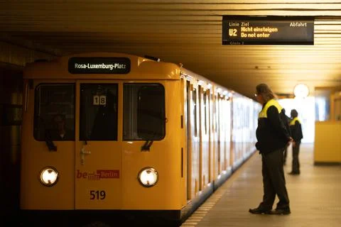 Berlin subway interruption, Germany - 18 Apr 2019 Stock Photos