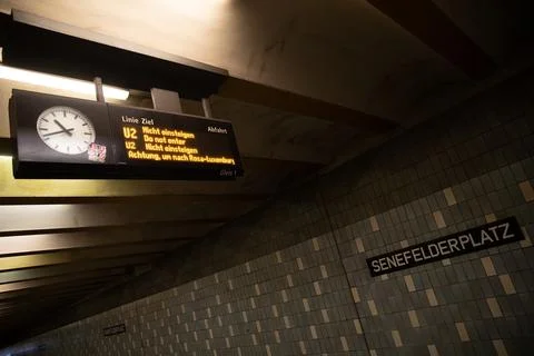 Berlin subway interruption, Germany - 18 Apr 2019 Stock Photos