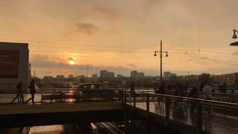 Berlin Sunset Wahrschauer Str. 22th may 2019 Stock Footage 314612883