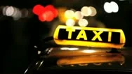Berlin Taxi (Cab) Driving With Motion Blur And City Lights – In 1080P Fullhd Stock Footage