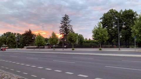 Berlin Tiergarten at sunset Stock Footage 161747444