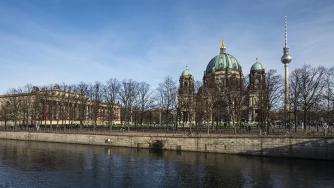 Berlin Time Lape with a Dynamic Sky and Popular Places Stock Footage 86034882