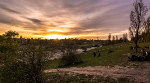 Berlin Timelapse, Mauerpark Sunset Stock Footage 55768683