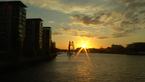 Berlin Timelapse Sunset Stock Footage 156218153