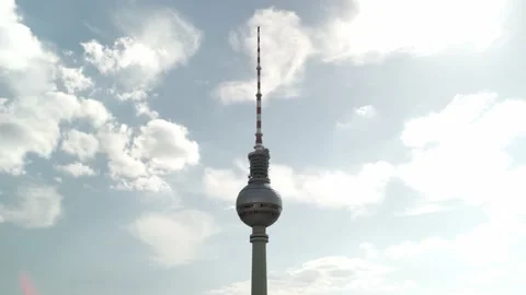 Berlin Tower in the Sky Close Up Tourist Attraction Sight Seeing Stock Footage 144256285