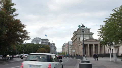 Berlin Traffic and Monuments Stock Footage 53824524