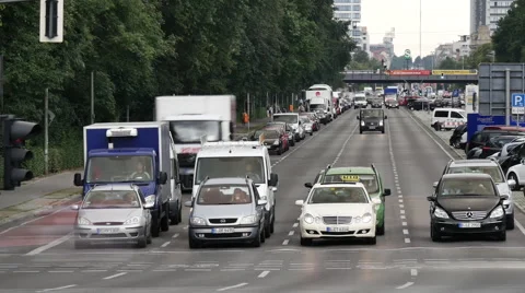 Berlin traffic junction timelapse Stock Footage 64861319