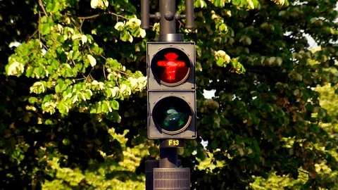 Berlin Traffic lights wide Stock Footage 75781668