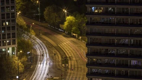 Berlin Traffic Night TImelapse Stock Footage 76060128