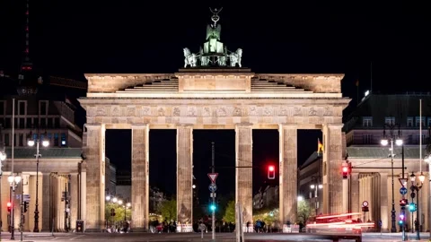 Berlin traffic at night (Timelapse) Stock Footage 244742120