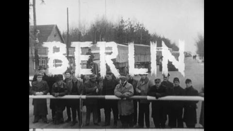 In Berlin, trucks carrying commodities are unable to pass through whereas voting Stock Footage