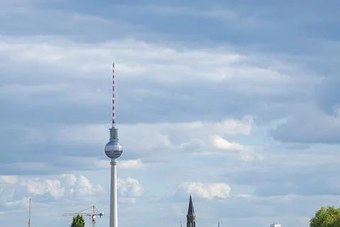 Berlin TV Tower on Cloudy Day 写真素材