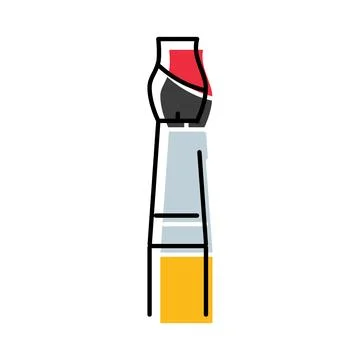 Berlin tv tower colored line art illustration icon Stock Illustration