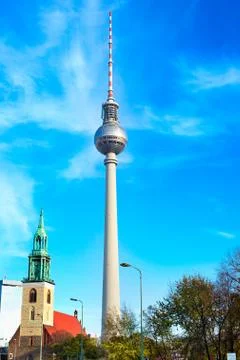 Berlin tv tower Stock Photos