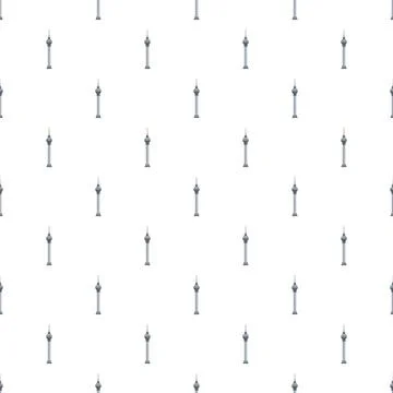Berlin tv tower repeated pattern on white background Stock Illustration