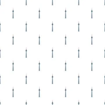 Berlin tv tower repeated pattern on white background Ilustração Stock