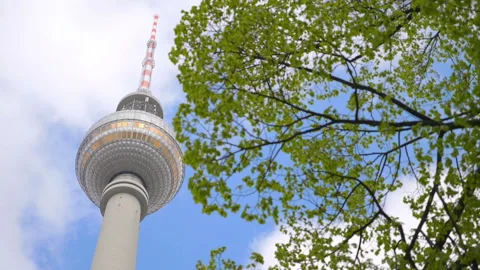 Berlin TV tower in slow motion 180fps Video stock 152579390
