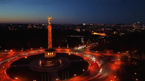 Berlin Victory Column Night Hyperlapse (06.04.2026 Berlin, Germany) 库存影片 332312463