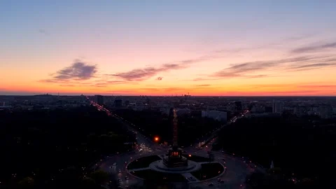 Berlin Victory Column Night Hyperlapse (06.04.2026 Berlin, Germany) Vídeo Stock 332312498
