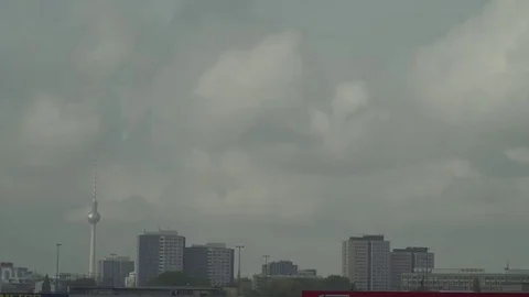 Berlin View on TV Tower from Warschauer Strasse 4K Stock Footage 69143434