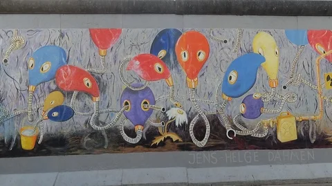 Berlin Wall 2 Stock Footage 94124794