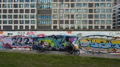 Berlin Wall Bike 3 Stock Footage 154773202