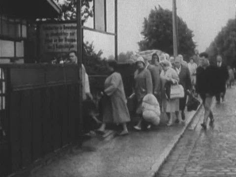 The Berlin Wall is built, as Germans flee, and representatives for the United Stock Footage 74976705