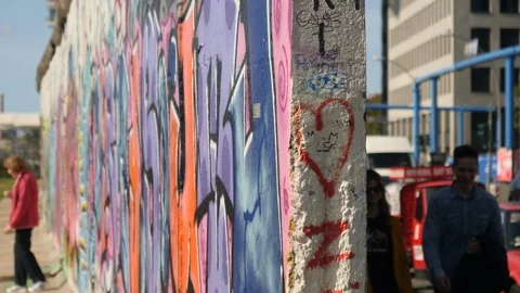 Berlin wall, closeup of side. Germany. Stock Footage 118452279