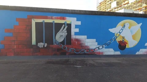 Berlin Wall Stock Footage 94124734