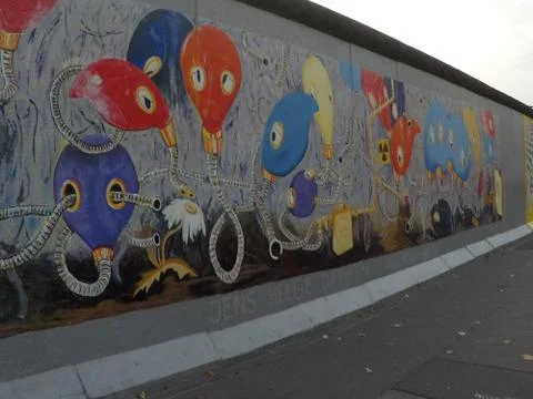Berlin Wall Graffiti 2, Berlin, Germany Stock Photos