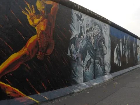 Berlin Wall Graffiti 5, Berlin, Germany Stock Photos