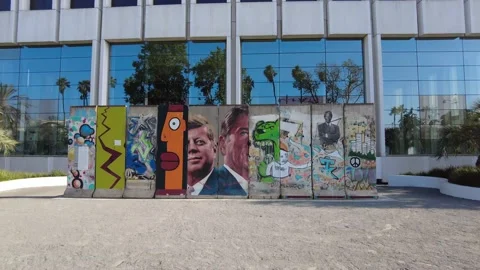 The Berlin Wall in Los Angeles 4k Stock Footage 167568356