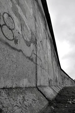 Berlin wall low angle in monochrome Stock Photos