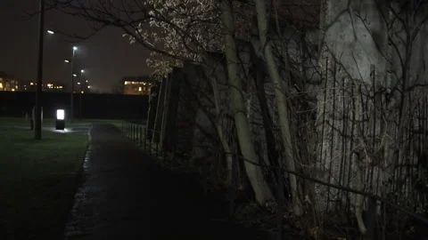 Berlin Wall Monument, Illuminated path, Berlin glow Stock Footage 305769529