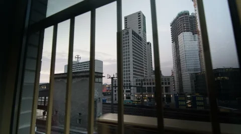 Berlin Window City Train Upper West Morning Stock Footage 63616745