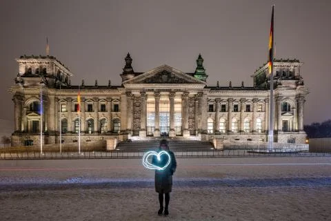 Berlin winter night Stock Photos