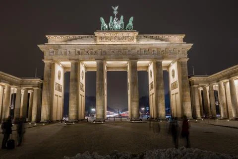 Berlin winter night Stock Photos