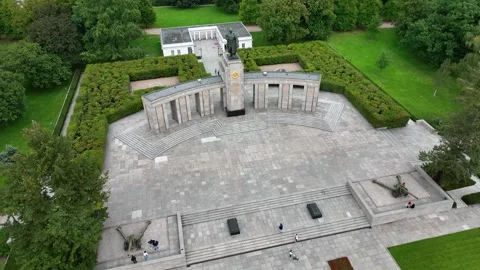 Berlin, World War II Soviet Red Army War Memorial in Tiergarten Stock Footage 253819930