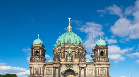Berliner Dom (Berlin Cathedral) Timelapse with Cloud Dynamic in HD Stock Footage 48861180