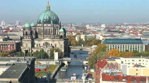 Berliner Dom with Spree - Timelapse Video Stock Footage 20001585