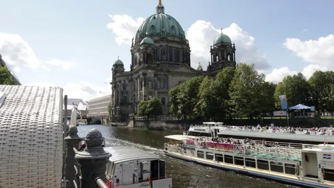 Berliner Dome River View Stock Footage