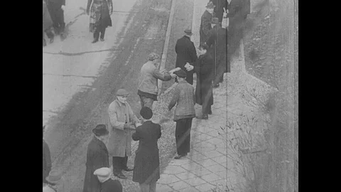Berliners move rubble and prepare defence of the city Stock Footage 103381212
