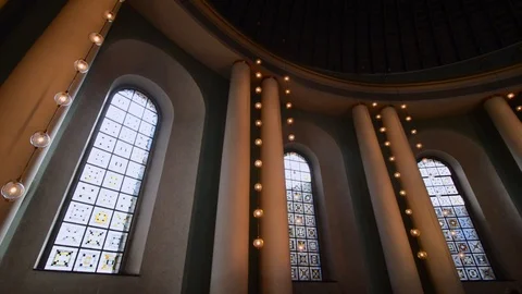 BERLINGERMANY Interior St. Hedwig's Cathedral, Sun light through windows Stock Footage 127153929