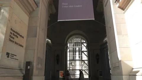 Berlin's State Library, home of Beethoven's Ninth Symphony original score, Berlí Stock Footage 274540174
