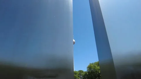 Berlin's Television Tower behind an artistic structure Stock Footage 282190062