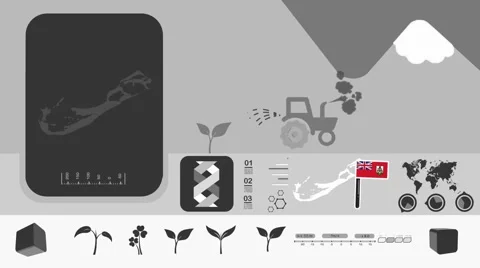Bermuda - Agriculture - Vector Animation - black Stock Footage 61805514